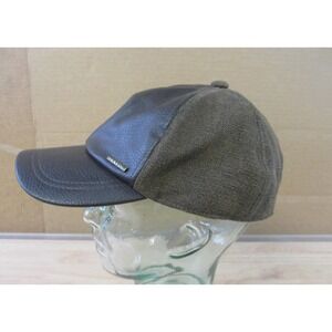 Vintage Stetson Mens Brown Leather Canvas Baseball‎ Cap One Size Trucker Style